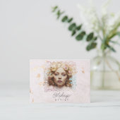 Carte De Visite *~* QR Femmes Rose de lavande fille Pastel (Debout devant)
