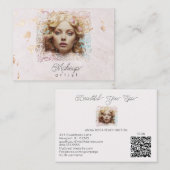 Carte De Visite *~* QR Femmes Rose de lavande fille Pastel (Devant / Derrière)