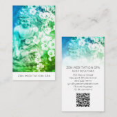 Carte De Visite *~* QR Fleurs florales Méditation Bouddha (Devant / Derrière)