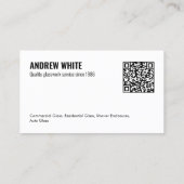 Carte De Visite QR Glass Company (Dos)
