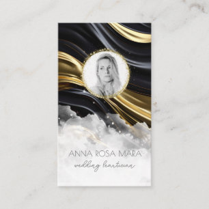 Carte De Visite *~* QR GOLD Agate en marbre LOGO PHOTO NOIR AP66