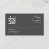 Carte de visite QR gris fuchsia géométrique Abstra (Dos)