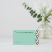 Carte de visite QR gris turquoise vert triangle (Debout devant)
