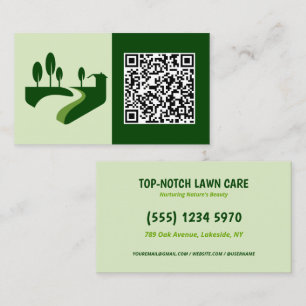 Carte De Visite 🍃 QR Landscaping Lawn Mower