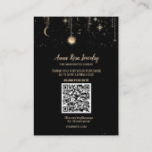 Carte De Visite *~* QR Logo Lune cosmique Bijoux d'oreille collier (Dos)