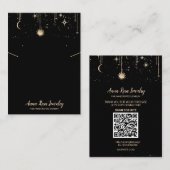 Carte De Visite *~* QR Logo Lune cosmique Bijoux d'oreille collier (Devant / Derrière)