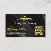 Carte De Visite *~* QR Marbre Noir Or Initiale Monogramme AP66 (Dos)