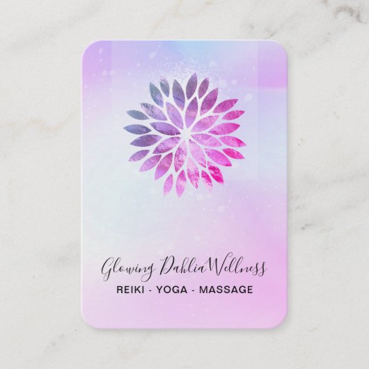 Carte De Visite *~* QR Ombre AP2 Mandala Dahlia Pastel Rose bleu (Devant)