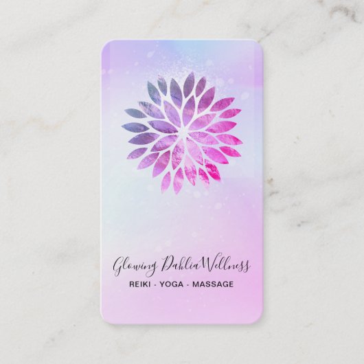 Carte De Visite *~* QR Ombre Mandala AP2 Dahlia Pastel Rose bleu (Devant)