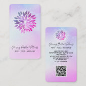 Carte De Visite *~* QR Ombre Mandala AP2 Dahlia Pastel Rose bleu (Devant / Derrière)