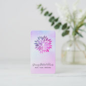 Carte De Visite *~* QR Ombre Mandala AP2 Dahlia Pastel Rose bleu (Debout devant)