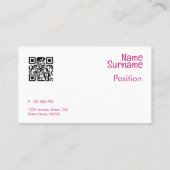 Carte de visite QR orange Abstrait fuchsia (Dos)