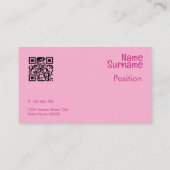 Carte de visite QR orange Abstrait fuchsia (Dos)