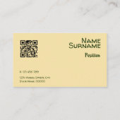 Carte de visite QR orange jaune Abstrait (Dos)