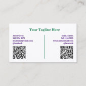 Carte de visite QR personnalisé de deux noms (Dos)