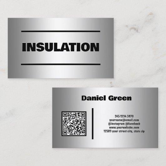 Carte de visite QR personnalisé des services d'iso (Devant / Derrière)