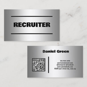 Carte de visite QR personnalisé du recruteur