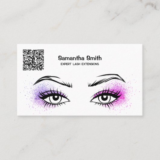 Carte de visite QR personnalisé EyeLash Tech (Devant)
