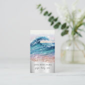 Carte De Visite *~* QR Plage Ornate Vagues Océan AR7 Sand Sea (Debout devant)