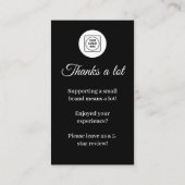 Carte de visite QR pour avis Trustpilot (Dos)