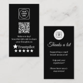 Carte de visite QR pour avis Trustpilot (Devant / Derrière)