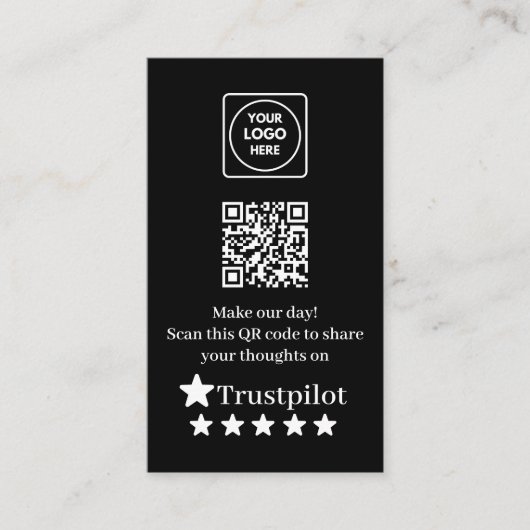 Carte de visite QR pour avis Trustpilot (Devant)