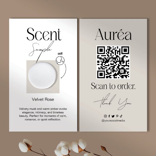 Carte de visite QR pour échantillon de parfum de b