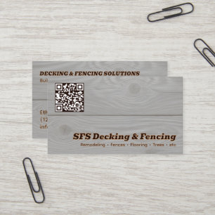 Carte de visite QR pour entreprise de terrasses et