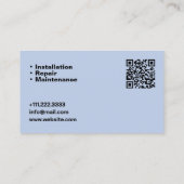 Carte de visite QR pour porte de garage (Dos)