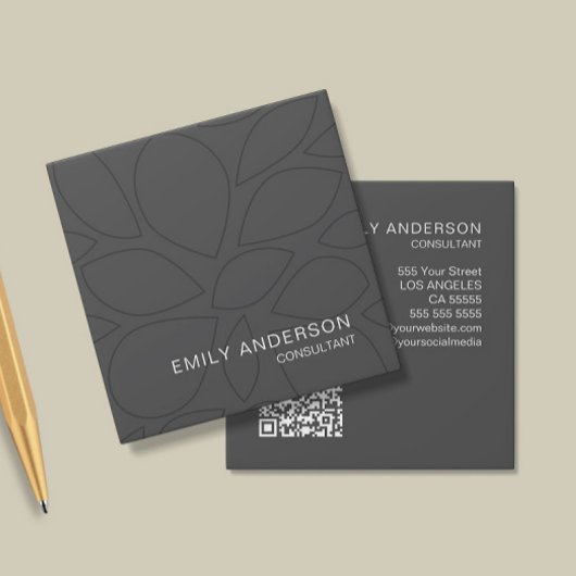 Carte de visite QR professionnel moderne personnal