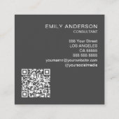 Carte de visite QR professionnel moderne personnal (Dos)