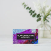 Carte De Visite *~* QR Rainbow Parties scintillant Glitz Glam Luxe (Debout devant)