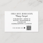 Carte De Visite *~*. QR Reiki Massage Therapist Massage Therapy (Dos)