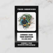 Carte De Visite *~* QR Tree Services Lumber Jack Man Artiste (Devant)