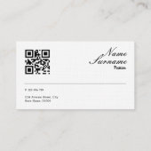 Carte de visite QR turquoise texture papier pour b (Dos)