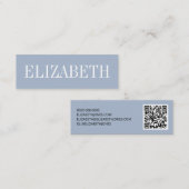 Carte de visite QRCode bleu Dusty moderne (Devant / Derrière)