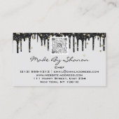 Carte De Visite QRCode Chef Déchets de cuisine Logo Couteau Gold G (Dos)