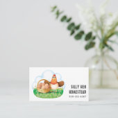 Carte de visite QRCode du poulet de dessin (Debout devant)