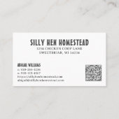 Carte de visite QRCode du poulet de dessin (Dos)