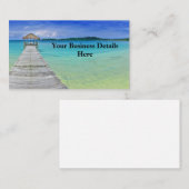 Carte De Visite Quai maritime de l'île tropicale (Devant / Derrière)