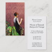 Carte De Visite Qualida, mode des années 1920 en vert et s'est (Devant / Derrière)