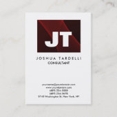 Carte De Visite Qualité Brown Rouge & Blanc Monogramme Unique Mode (Devant)