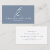 Carte De Visite Qualité du noeud mobile | Blanc bleu (Devant / Derrière)