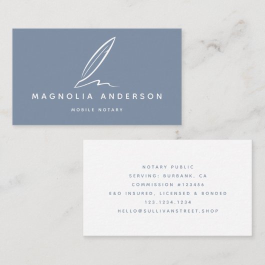 Carte De Visite Qualité du noeud mobile | Blanc bleu (Devant / Derrière)