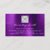 Carte De Visite Qualité Nails QR Code Logo Purple Rose Gold (Dos)