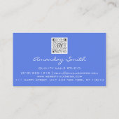 Carte De Visite Qualité Nails Script QR Code Logo Bleu Or (Dos)