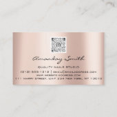Carte De Visite Qualité Nails Studio QR Code Logo Rose Gold (Dos)