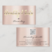 Carte De Visite Qualité Nails Studio QR Code Logo Rose Gold (Devant / Derrière)
