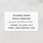 Carte De Visite Quand il est temps d'appeler la grossesse de Doula (Dos)