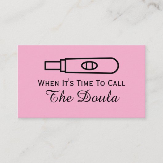 Carte De Visite Quand il est temps d'appeler la grossesse rose Dou (Devant)